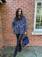 Denim Rope Pattern Hooded Jacket Tina